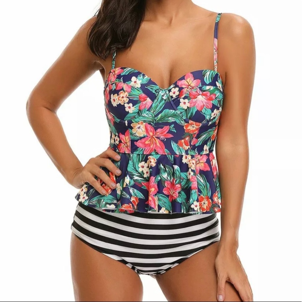 Peplum Swim Set